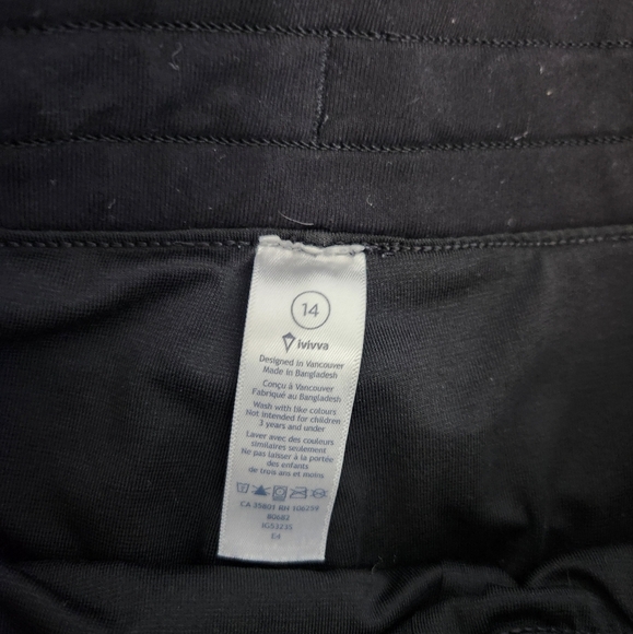 Ivivva By Lululemon Black Dance Studio Baggy Pants Joggers Size 14 Kids Lulu - Picture 7 of 11